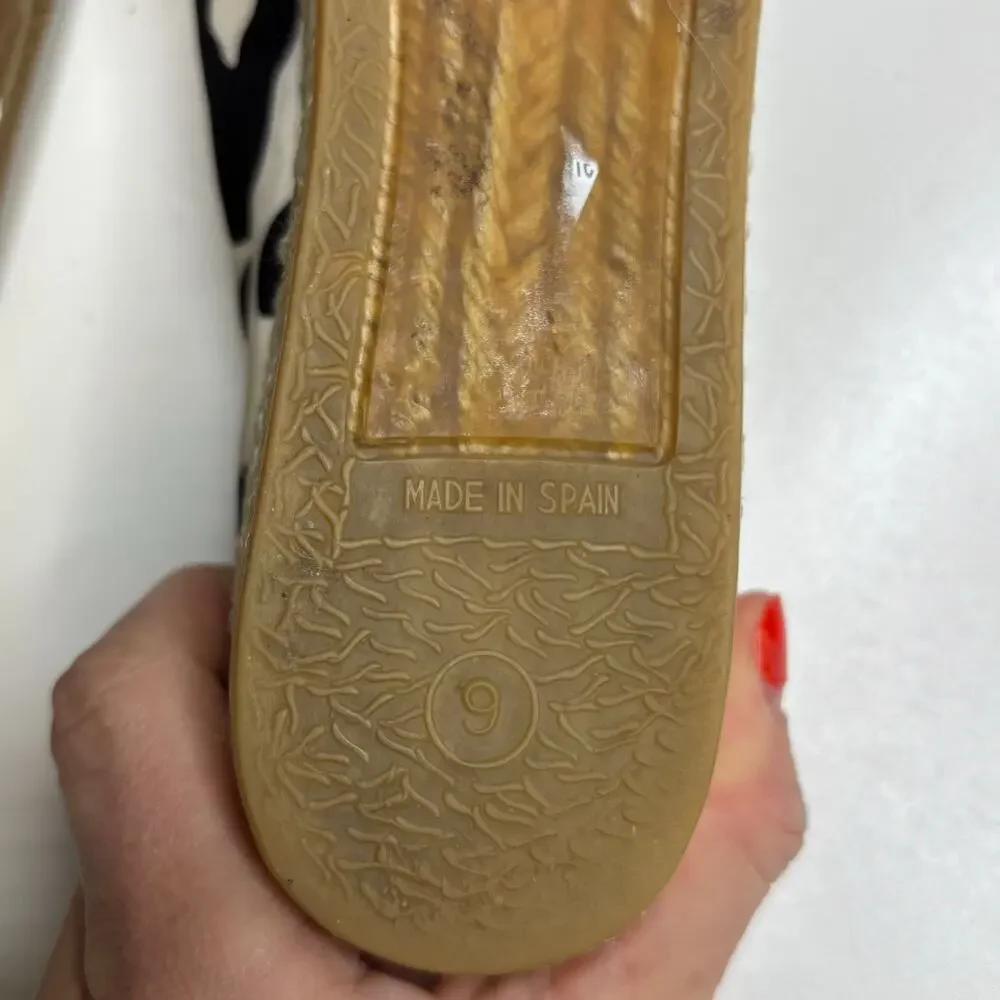 Stuart Weitzman Animal Print Slip On Mini Wedge Espadrilles Square Toe 9